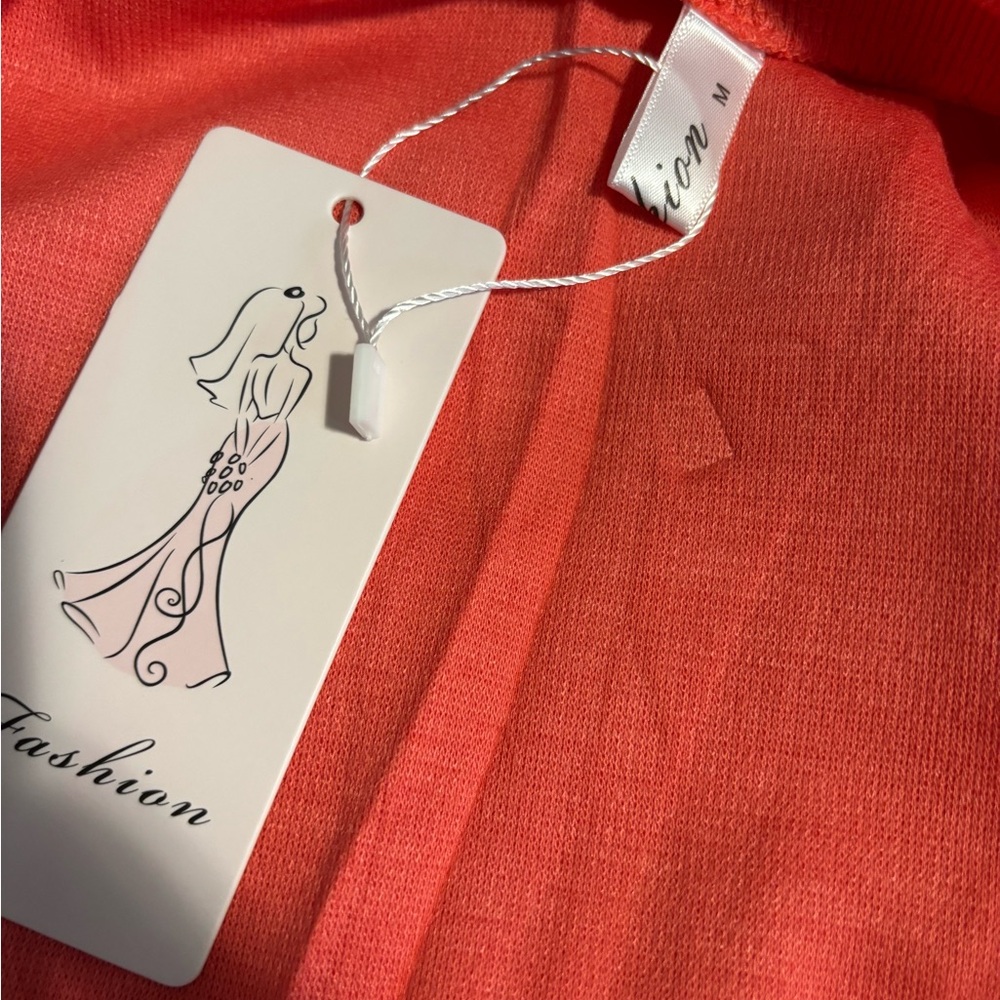 Coral 3/4 Sleeve Open Front Cardigan M - Picture 3 of 6